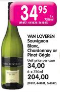 Van Loveren Sauvignon Blanc, Chardonnay or Pinot Grigio-750ml