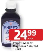 Phipp's Milk Of Magnesia-100Ml Each