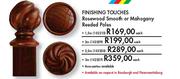 Finishing Touches Rosewood Smooth Or Mahogany Reeded Poles-1.5m-Each