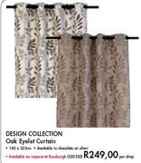 Design Collection Oak Eyelet Curtain-140x223cm-per Drop