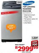 Samsung 13Kg Top Loading Washing Machine-WA13V9XIP/LIP