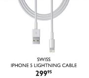 Swiss iPhone 5 Lightning Cable-Each
