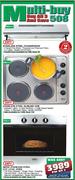 Defy Stainless Steel Cookerhood-600mm, Slimline Hob-595mm & 600SE Eye Level Oven-595mm