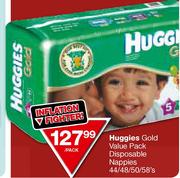 Huggies Gold Value Pack Disposable Nappies-44/48/50/58's per pack