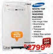 Samsung White Top Loading Washing Machine-13Kg