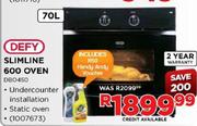Defy Slimline 600 Oven(DBO450)