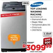 Samsung 13Kg Top Loading Washing Machine(WA13V9XIP/LIP)