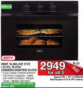 Defy 600E Slimline Eye Level Oven/ Undercounter Oven(DBO450)
