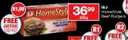 I&J Homestyle Beef Burgers-600gm Each