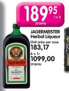 Jagermeister Harbal Liqueur-1Ltr Each