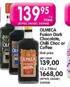 Olmeca Fusion Dark Chocolate,Chilli Choc Or Coffee-1X750ml Each