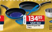 Colour 3 Piece Frypan Set-Per Set