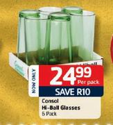 Consol Hi-Ball Glasses-6 Pack