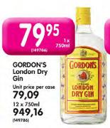 Gordon's London Dry Gin-12 x 750ml