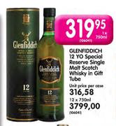 Glenfiddich 12 YO Special Reserve Single Malt Scotch Whisky in Gift Tube-750ml Each