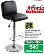 H&H San Dego Black Bar Stool