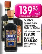 Olmeca Fusion Dark Chocolate, Chilli Or Coffee-1X750ml Each