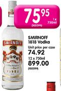 Smirnoff 1818 Vodka-12X750ml