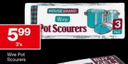 Housebrand Wire Pot Scourers-3's