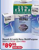 Bausch & Lomb Renu MultiPurpose 240ml x 2 + 120ml Free