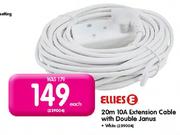 Ellies 20m 10A Extension Cable With Double Janus-Each
