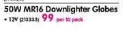 Radiant 50W MR16 Downlighter Globes-Per 10 Pack