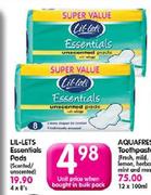 Lil-Lets Essentials Pads(Scented/Unscented)-8's
