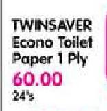 Twinsaver Econo Toilet Paper 1 Ply-24's