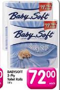 Babysoft 2-Ply Toilet Rolls-18's Each