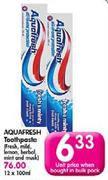 Aquafresh Toothpaste-100ml Each