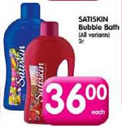 Satiskin Bubble Bath-2ltr Each