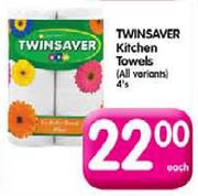 Twinsaver Kitchen Towels-4's Each