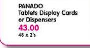 Panado Tablets Display Cards Or Dispensers-2x48's Pack