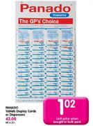 Panado Tablets Display Cards Or Dispensers 48's Pack- Each
