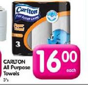 Carlton All Purpose Towels-3's Each