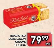 Bakers Red Label Lemon Creams-12 x 200gm