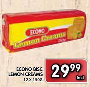 Econo Bisc Lemon Creams-12 x 150gm