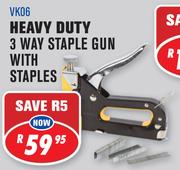 Heavy Duty 3 Way Staple Gun With Staples(VK06)