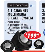 Dixon 2.1 Channel Multimedia Speaker System(S81)