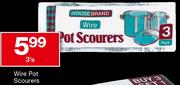 Housebrand Wire Pot Scourers-3's