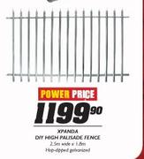 Xpanda Diy High Palisade Fence-2.5m Wide x1.8m