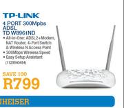 TP-Link 4 Port 300Mpbs ADSL (TDW8961ND))-Each