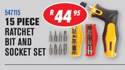 Dixon 15 Piece Ratchet Bit And Socket Set (547115)