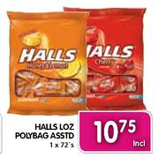 Halls Loz Polybag Asstd-1 x 72's
