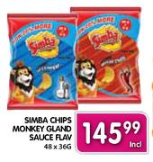 Simba Chips Monkey Gland Sauce Flav-48 x 36G 