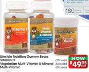 Lifestyle Nutrition Gummy Bears Vitamin C-60 Bears Each