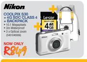 Nikon Coolpix S30+4G SDC Class 4+Backpack
