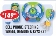 Cell Phone, Steering Wheel, Remote & Keys Set