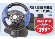 PS2 Racing Wheel With Pedals (FT3362)