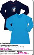 Legend Spot Print Knit Chemise Each